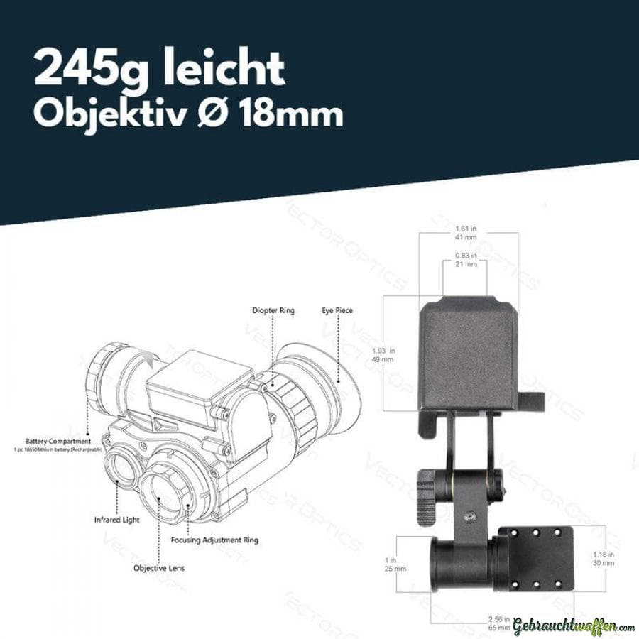 Vector Optics OWNV-10 Monocular Nachtsichtgerät mit Möglichkeit zur Helmmontage — Bild 5