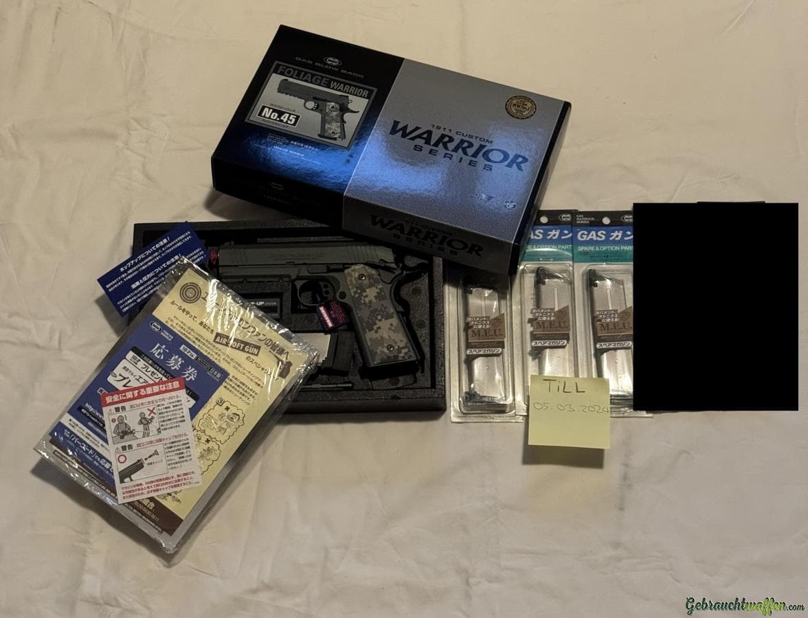 NEU Tokyo Marui Foliage Warrior 4.3 Gas Blow Back Pistol SET